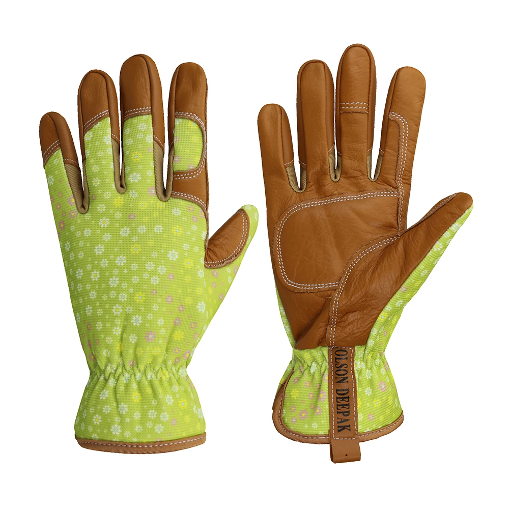 Cowhide Leather Working Gloves Garden Gloves for Women Thorn Proof Gloves for Gardening Weeding Digging Planting