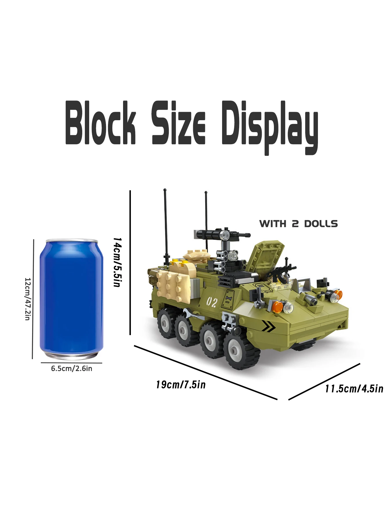 DIY WW2 German Military M1126 Armored Model Transport Soldiers Transport Armored Vehicle Model Building Blocks Self-assembly Set