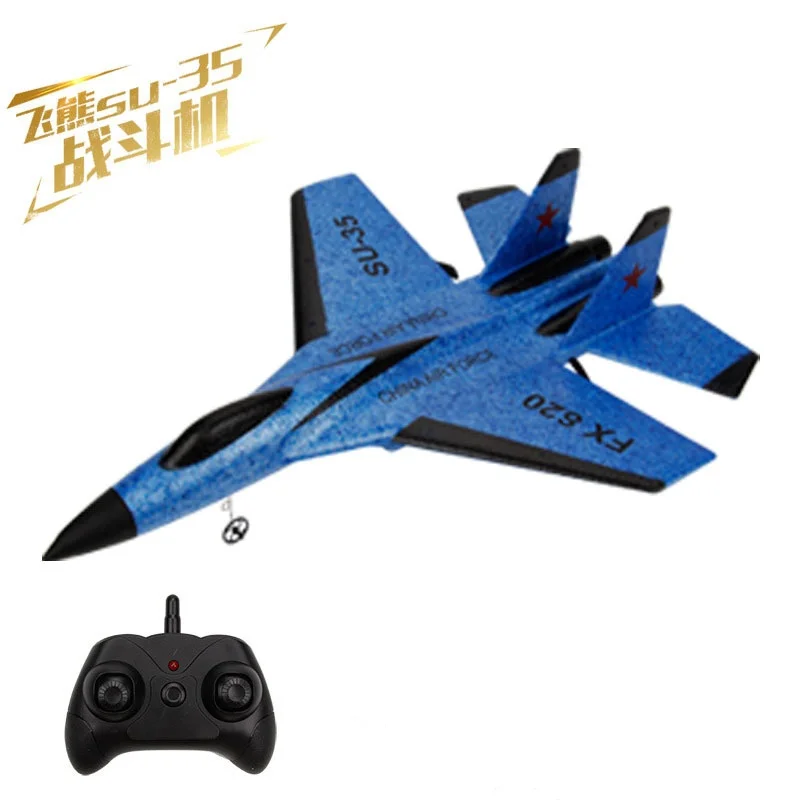 Remote Control Glider SU35 Foam Fixed Wing 2-Channel RC Fighter Electric Model Assembly Free Kid's Outdoor Toy Airplane Gift