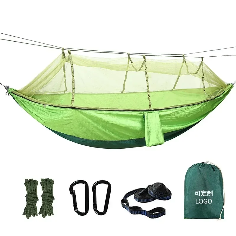 Outdoor parachute wholesale hammock with mosquito net anti-mosquito nylon single double camping hammock