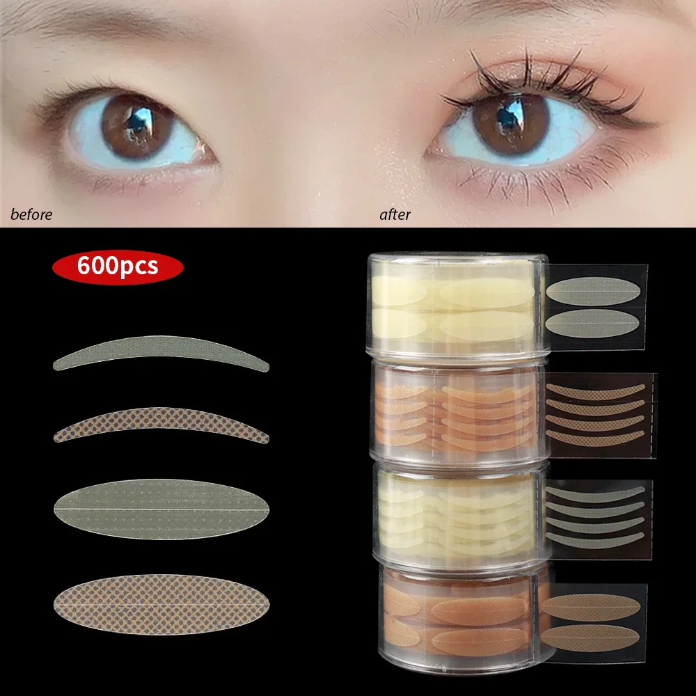 Invisible Double Eyelid Tape Stickers Self-adhesive Lace Mesh Fiber Eyelid Paste Lasting Natural Eyes Strips Patch Makeup Korean