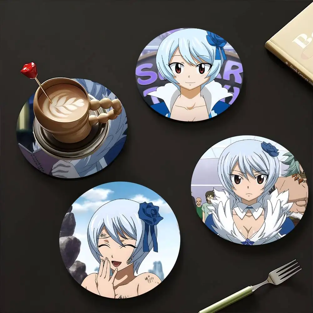 1pc Yukino Agria Fairy Tail Wooden Coaster Colour Printing Cup Mat Home Desk Decoration Gifts