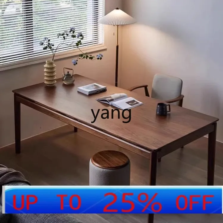 

LMM all solid wood home dining table modern simple living room log workbench large board table