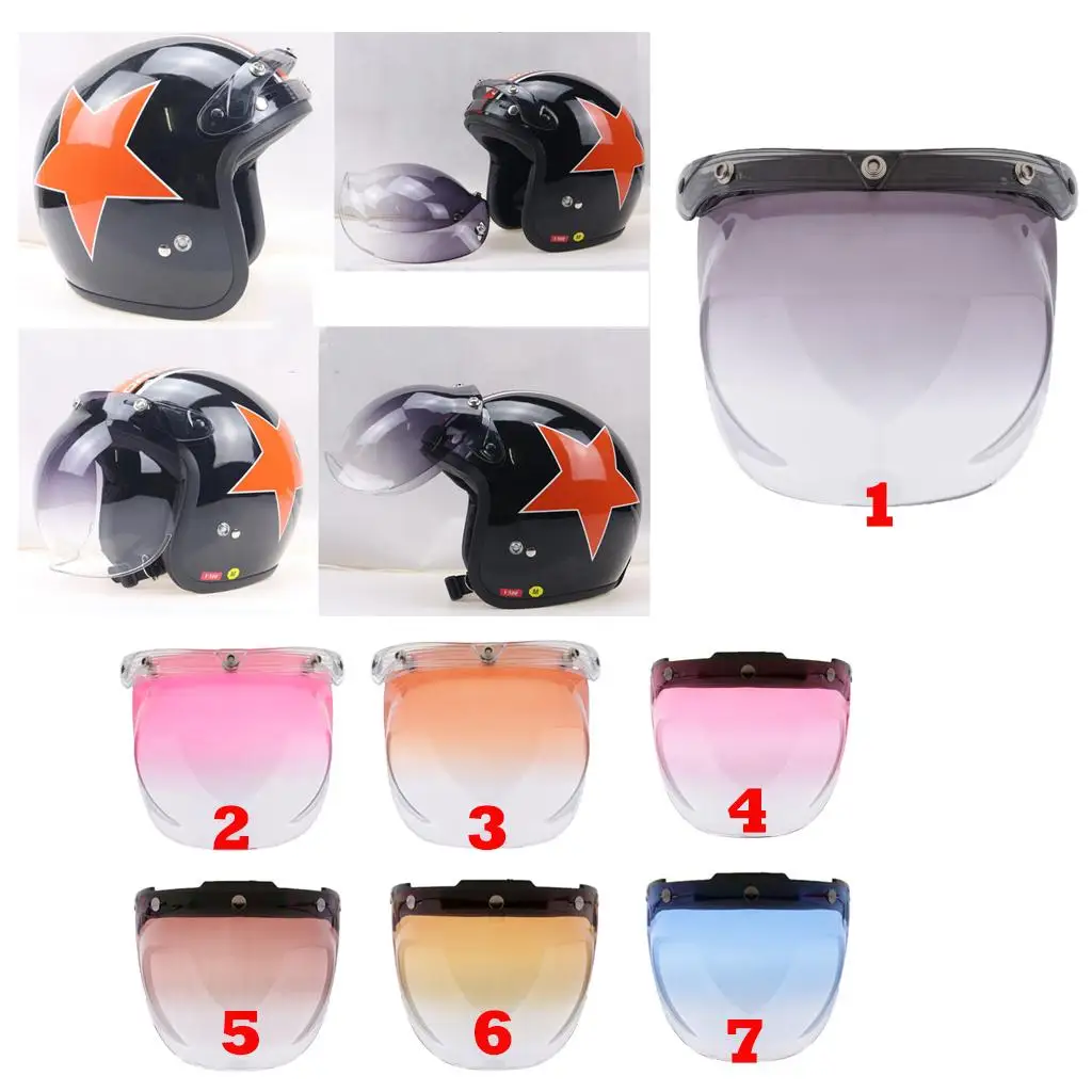 

Bubble Shield Flip Up Visor Protective Motorcycle Helmet Visor with Anti Fog for Chopper Half Helmet