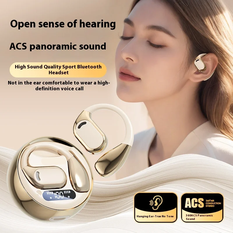 M76 Wireless Bluetooth Earphones Bone Conduction Hanging Ear Noise Cancelling Open Listening Acs Waterproof Music