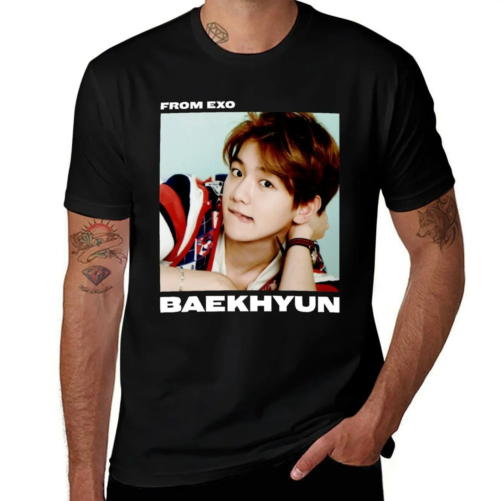 EXO - BAEKHYUN T-Shirt new edition oversizeds Short sleeve tee men