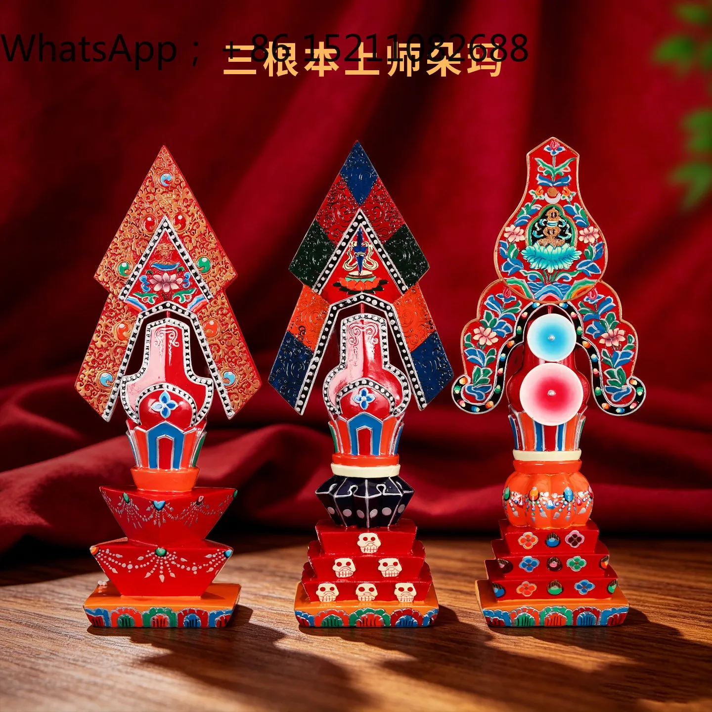 LLY empty line resin painted three fundamental doma hand painted before the Buddha tantra ornament Tibetan home
