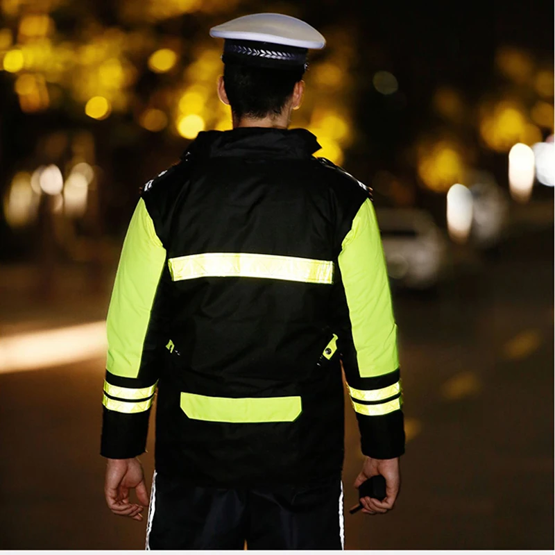 High Quality Mens Warm Coat Safety Reflective Thick Reflective Cotton Coat Windproof Outdoor Jacket