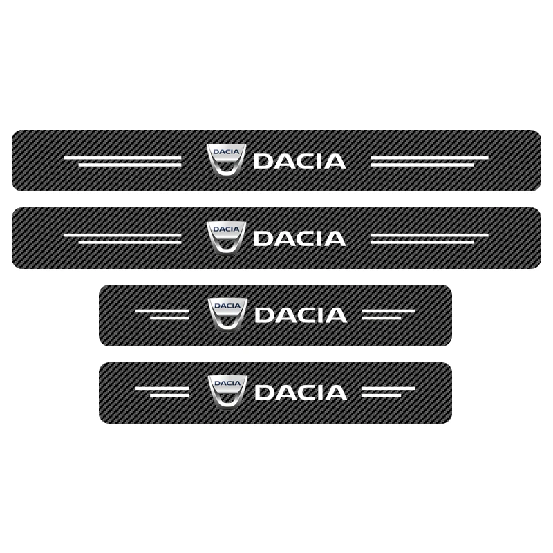 4PCS Carbon Fiber Car Sticker Auto Door Threshold Waterproof For Dacia Duster Logan MCV Sandero Stepway Dokker Lodgy Car Styling