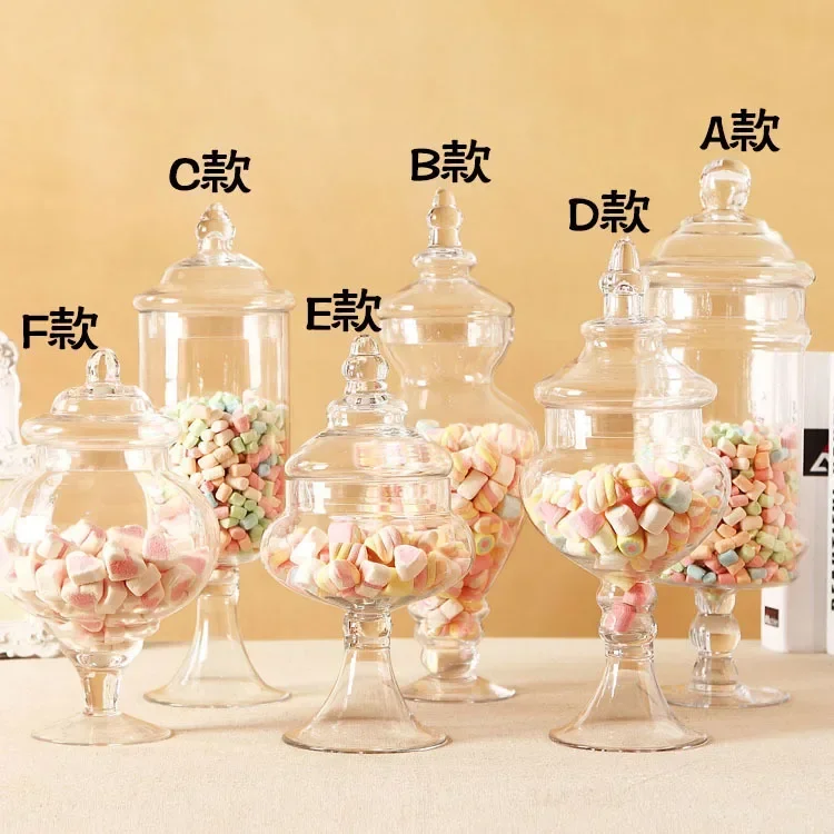 Transparent Glass Bottle Candy Jar Sugar Bowl Storage Bottle