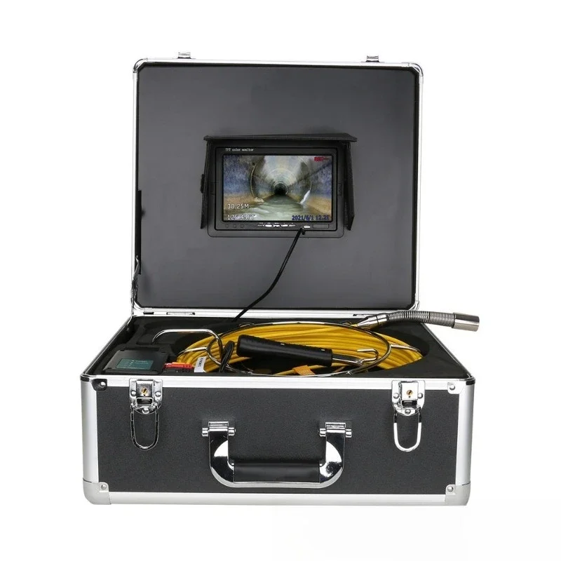 7-Inch 720P pipeline industrial camera, sewer damage positioning blockage meter