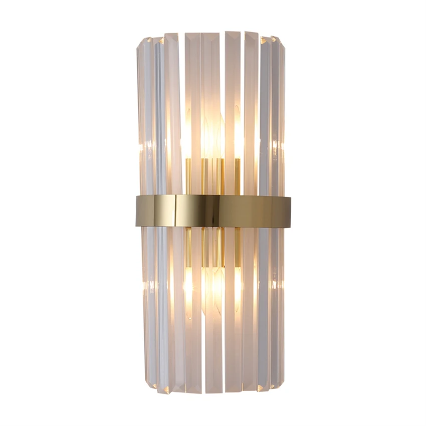 

Stainless steel glass wall lamps bathroom mirror front lamp bedroom bedside lamp living room dining room luxury sconces lights