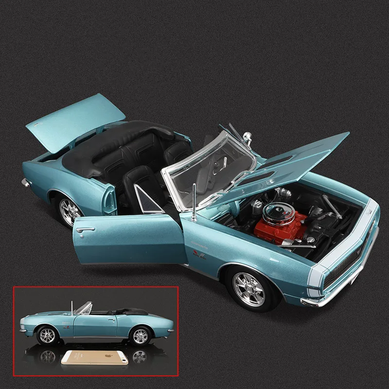 Maisto 1:18 1967 Chevrolet Camaro SS 396 Convertible Alloy Car Model Diecast Metal Toy Classic Car Model Collection Children Gif