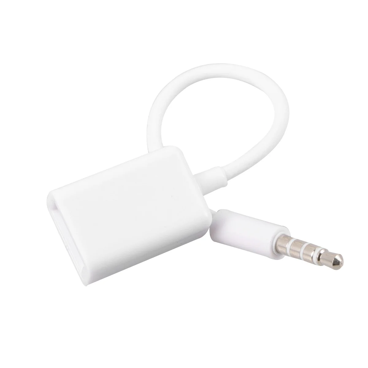 

3Pcs USB to 3.5mm Car Audio Cable White Vehicle Mp3 Transfer Aux Cable Cd Player Support U-Disk Music Playback