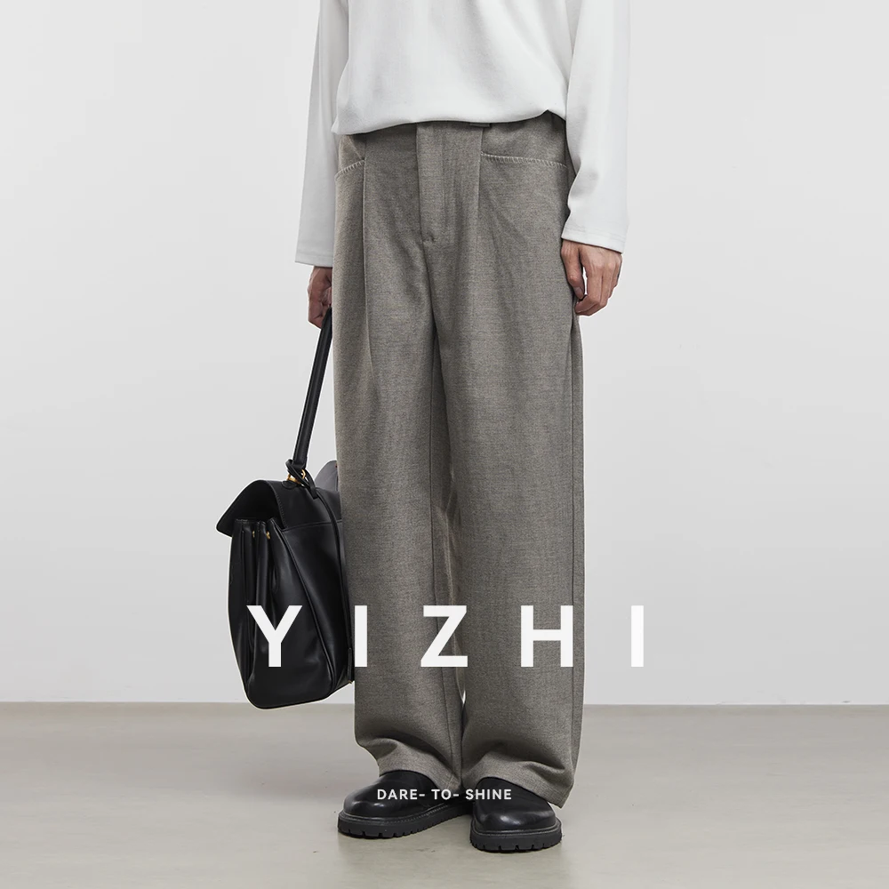 

Fashion Men's Casual Trousers 2025 Autumn New Button Vertical Loose Commuter Wide Leg Trousers Men's Casual Trousers