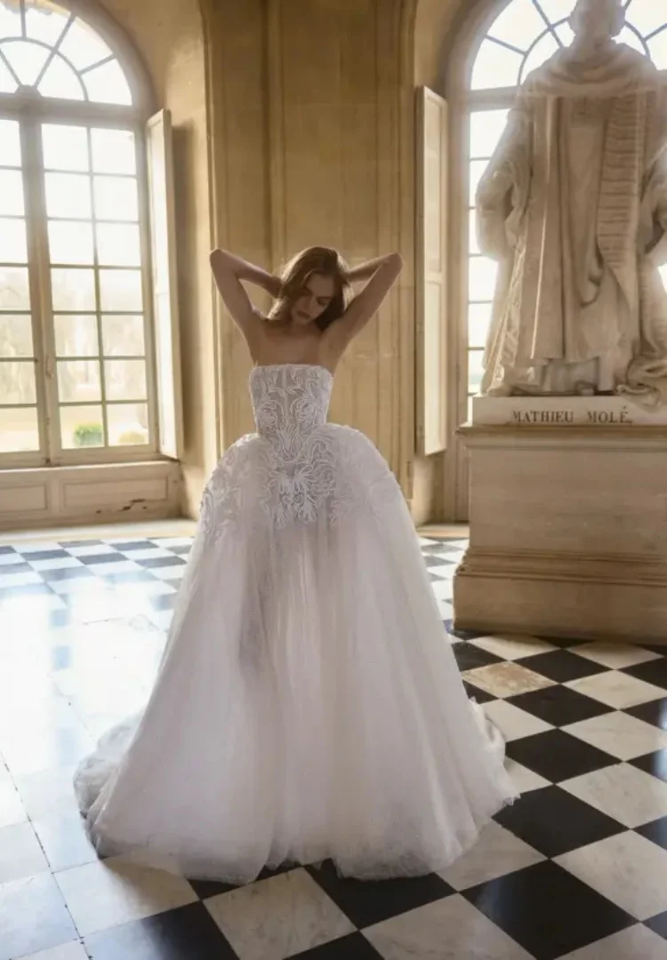 Vestido De Novia Encaje Noiva Minimalista Vestidos Feminino Elegante Para Casamento Princesa White Wedding Dress Ball Gown Bride