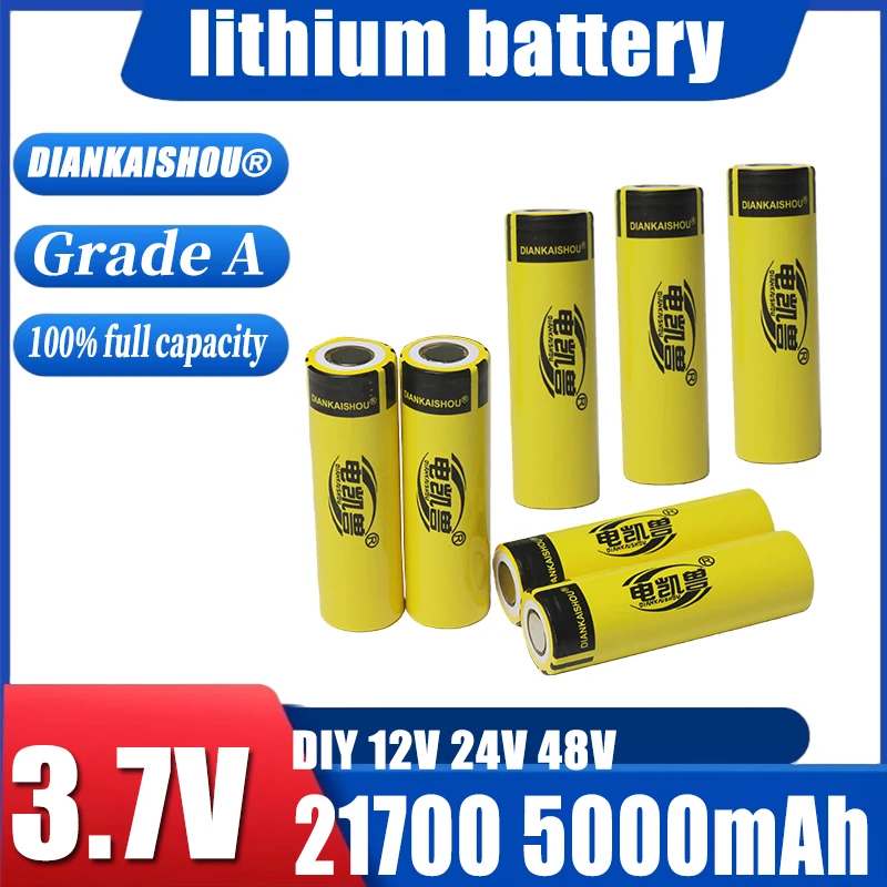 

DIANKAISHOU новая 4-400 шт. 21700 5000 мАч аккумуляторная батарея 3,7 В 3C разрядка аккумуляторы высокой мощности для бытовой техники