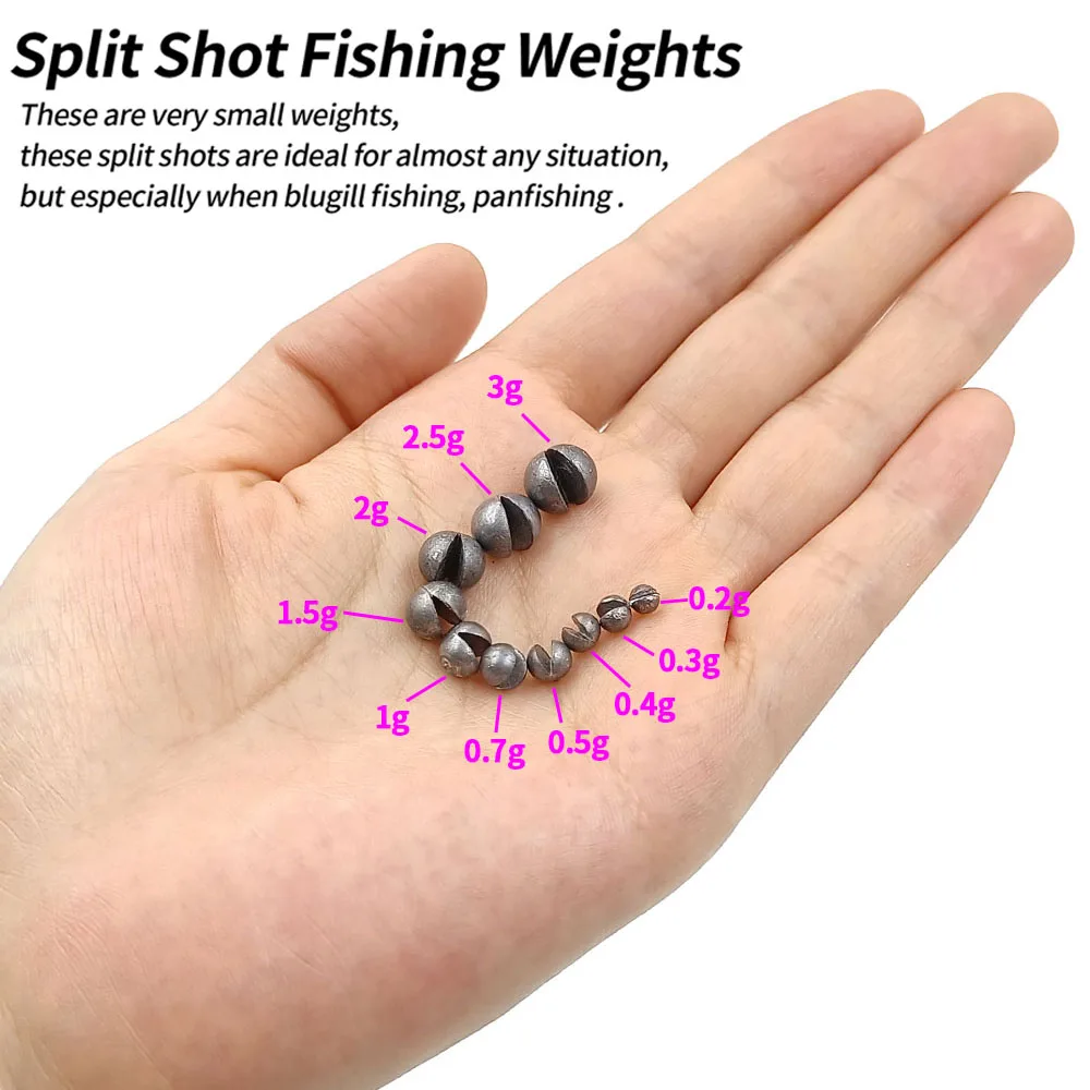 Split Shot Sinkers Fishing Weights Removable Round Fishing Line Weights Clip On Lead Weights Bass Trout Fishing Tackle