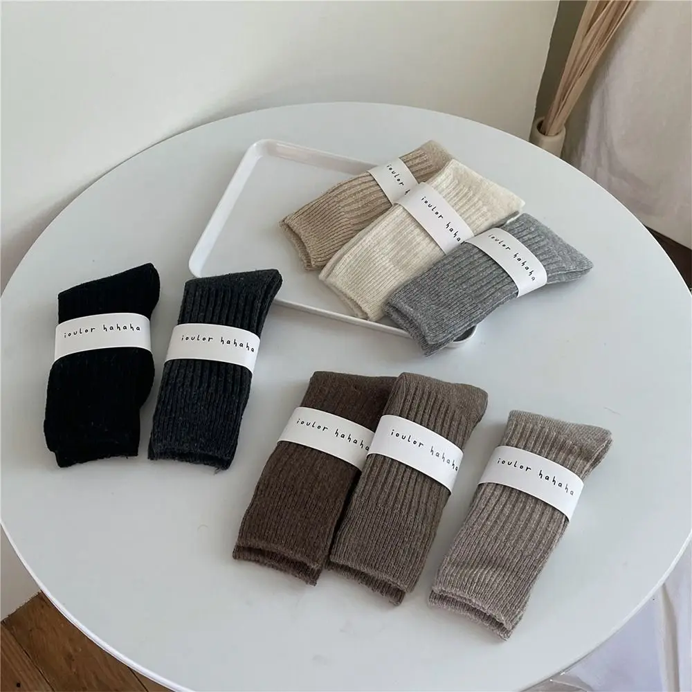 

Thermal Wool Cashmere Long Socks Solid Japanese-Style Thicken Warm Mid-Calf Socks Casual Homewear Sleeping Socks Party Favors
