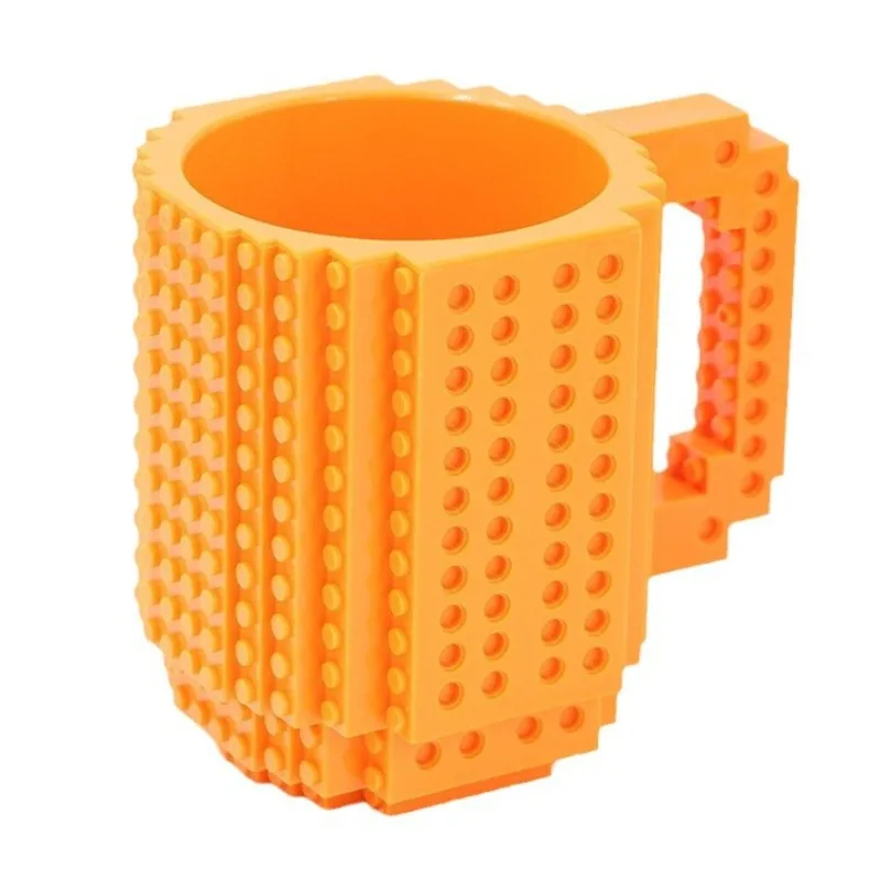 Novelty Building Block Mug DIY Assembly Creative Interlocking Brick Coffee Cup Fun Gift for Kids Adults