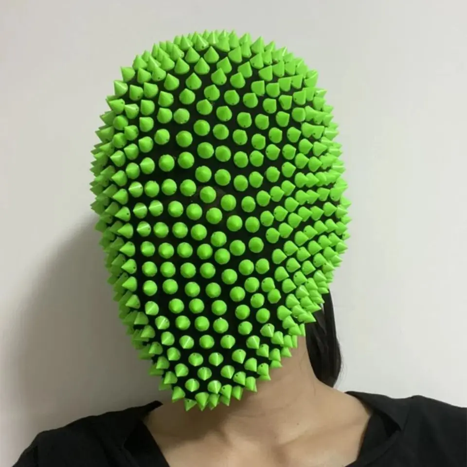 

Маска на все лицо для Хэллоуина 2025: с заклепками и стразами, для косплея, вечеринок, танцев, ночных клубов, выступлений, сценический реквизит, головной убор для фестивалей