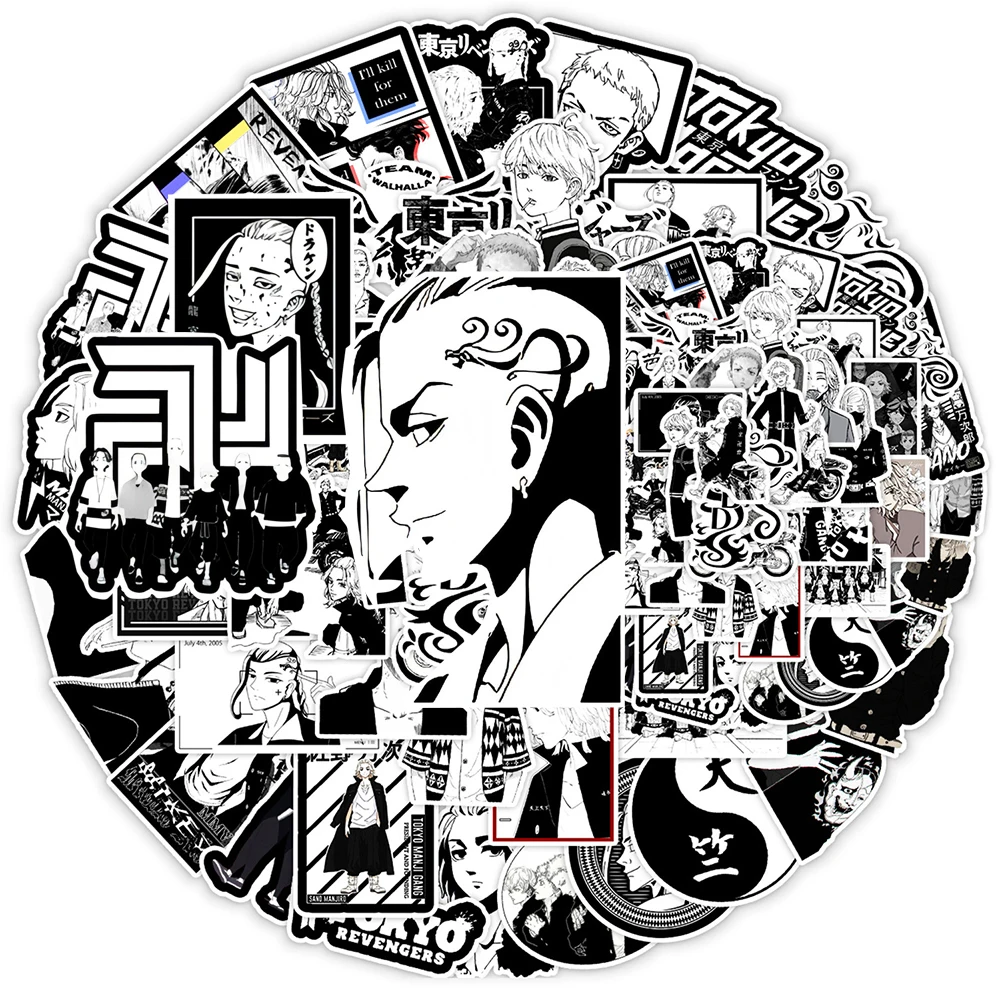 10/30/50 Stück Anime Tokyo Revengers Aufkleber Wasserdicht Graffiti Skateboard Laptop Wasserdichte Coole Aufkleber Spielzeug