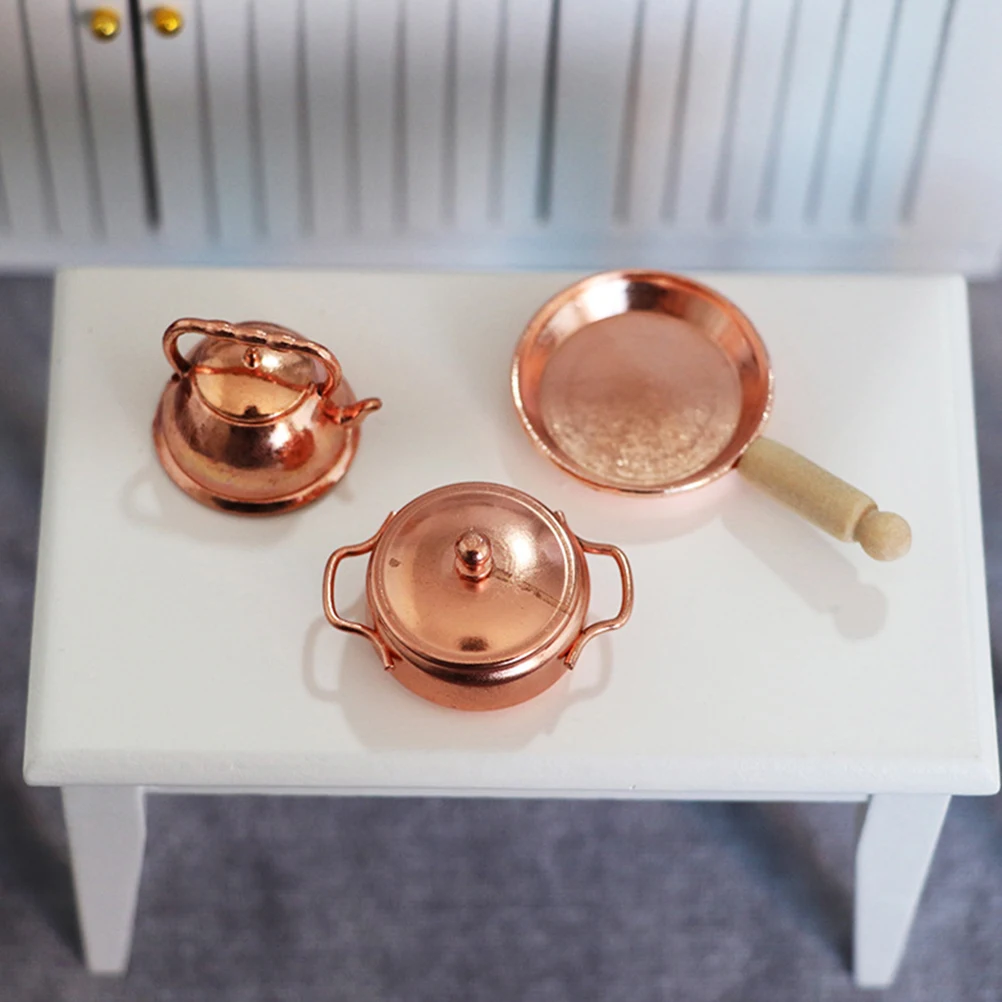 1 ensemble de Mini accessoires de cuisine, ensemble de trois pièces en alliage de qualité supérieure, conception compacte pour la maison, Restaurant, salon de thé, décor de bureau