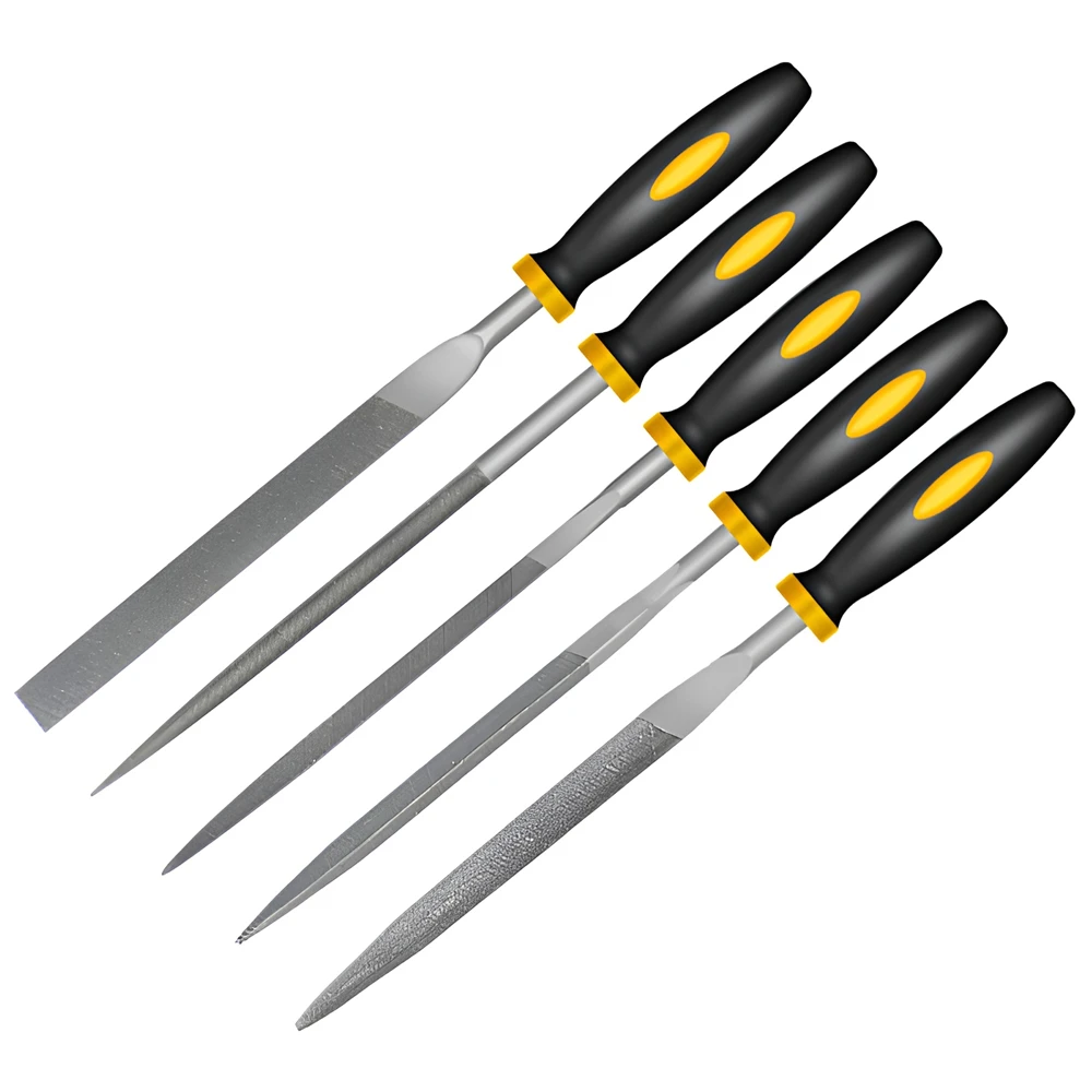 5Pcs 3x140/4x160mm Needle File Set Hand Tools for Jeweler Wood Carving Craft Metal Glass Stone Stainless Steel Polishing Carving