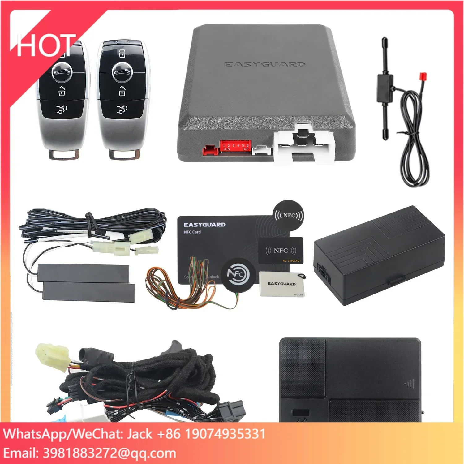 EASYGUARD CAN BUS PKE Remote Starter Fit For 16-18 A CLASS W177/15-18 CLA C177/15-18 Benz GLE W166 Smartphone App Control