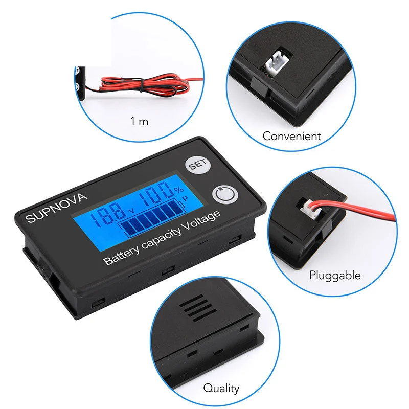 Lcd Lcd Voltmeter DC8-100V Accu Auto Accu Level Detectie Digitaal Display Lithium Lood Zuur Accu Display