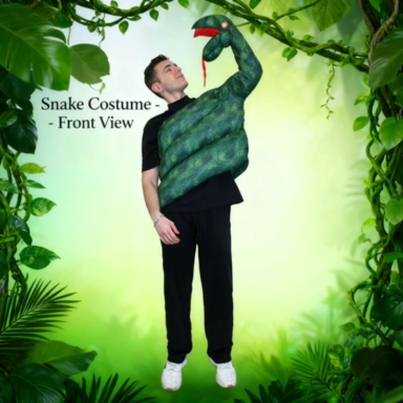 

Забавный костюм змеи для вечеринки, наряд питона или кобры для Хэллоуина, костюм животного для косплея