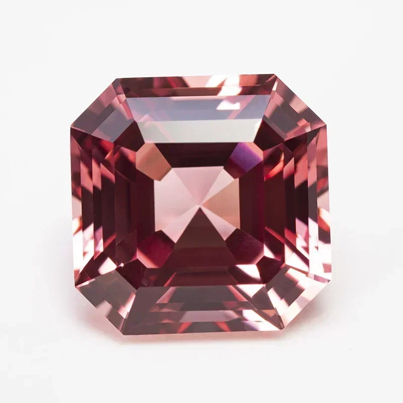 أحمر لوتس اللون مختبر نمت Padparadscha مربع Asscher قطع VVS1 السحر DIY بها بنفسك مواد صنع المجوهرات اختيار AGL شهادة