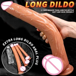 Super Long Dildo Realistic Dildos Flexible Soft Silicone Big Dick With Suction Cup Huge Penis Long Anal Sex Toys For Woman Men