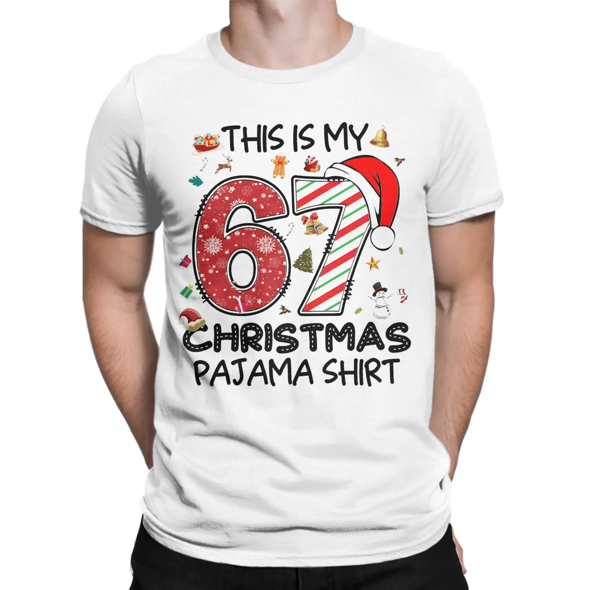 هذا بلدي 67 عيد الميلاد بيجامة 67 ميمي الجنرال ألفا تي شيرت الرجال القطن الجدة تي شيرت س الرقبة تي شيرت قصيرة الأكمام بلايز الصيف #2