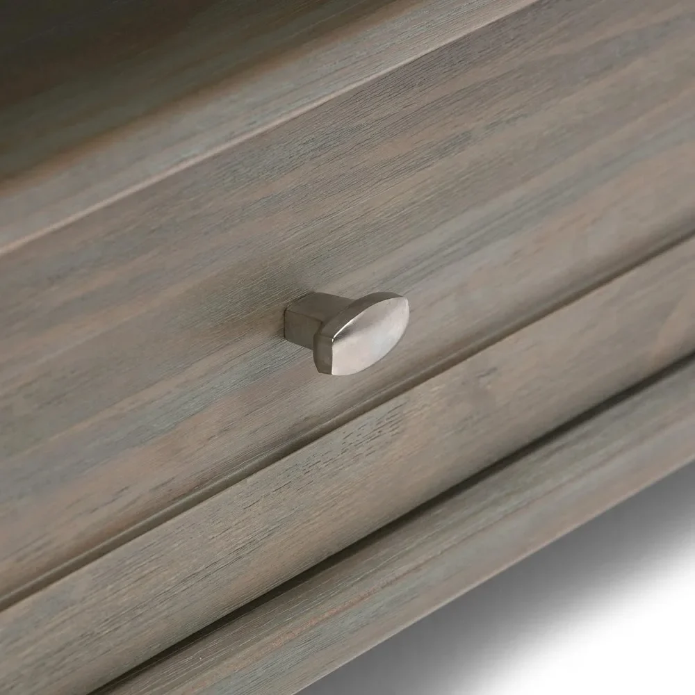 Coffee Table Warm Shaker Solid Wood 48 Inch Wide Rectangular Transition, Distressed Grey for Living Room and Family Room