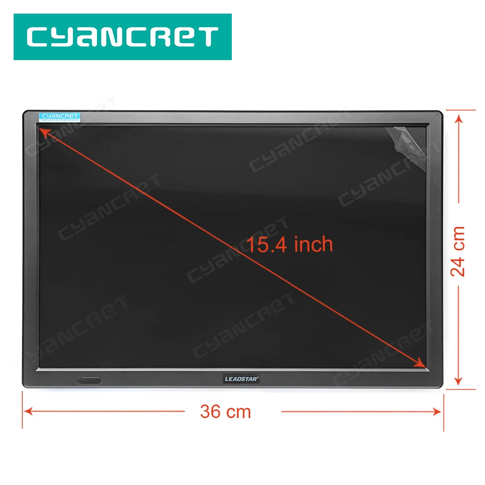 LEADSTAR D16 15.4 Polegada TV Portátil de Tela Grande DVB-T2 ATSC TDT Televisão Analógica Digital Suporte H265 AC3 HD para Cozinha do Carro Casa