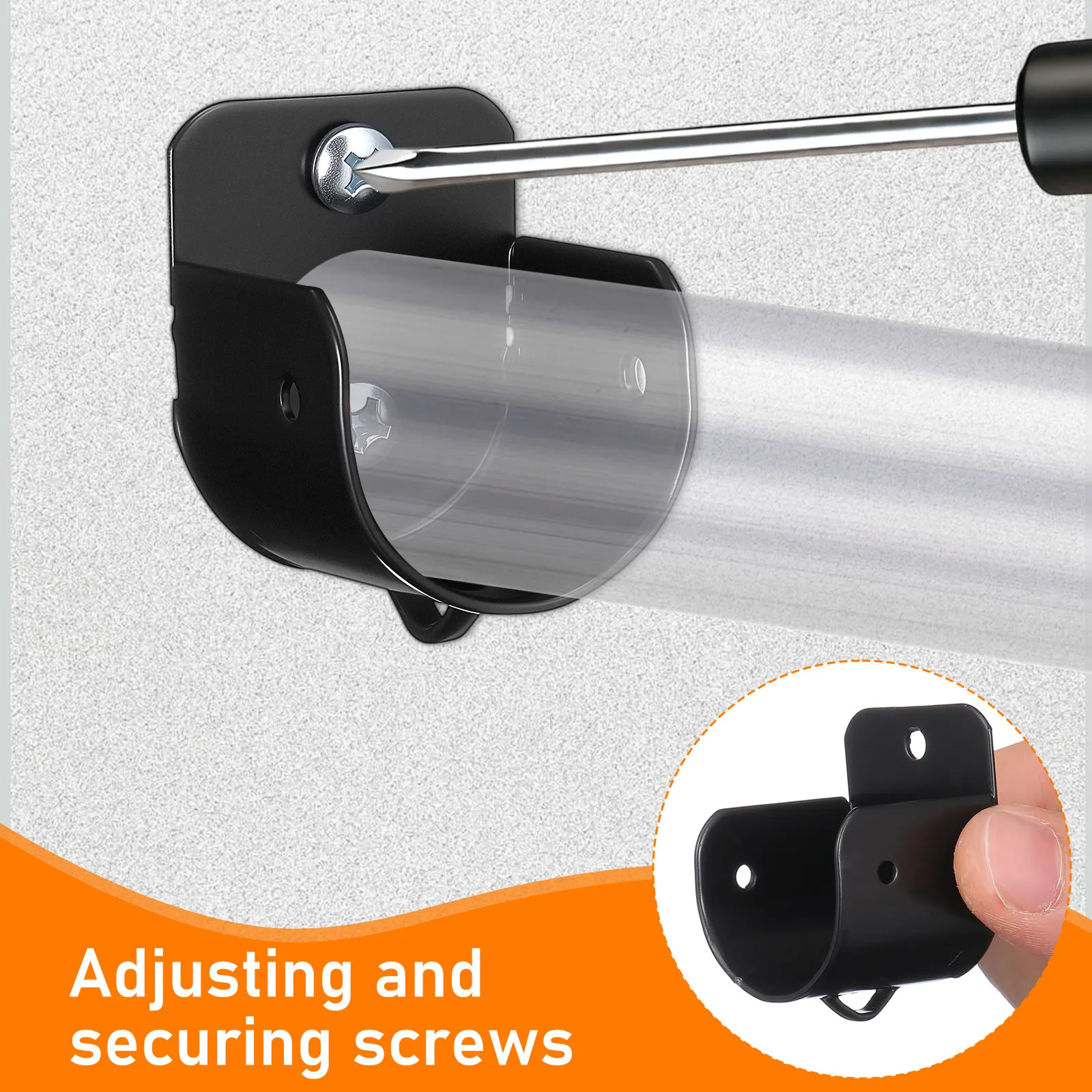 4Pcs Strong Iron Wardrobe Rod Flange Mount Socket Closet Pole Holder Bathroom Laundry Storage Rack Bracket Solid Color Classic