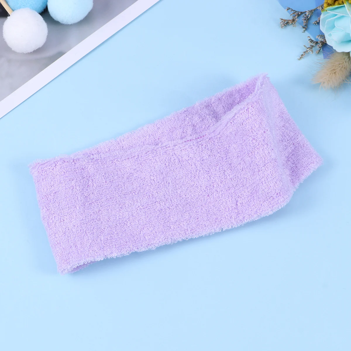 

Yoga Headband Cloth Durable Elastic Sports Sweatband Spa Facial Make Up Wrap Adjustable Lavender for Women