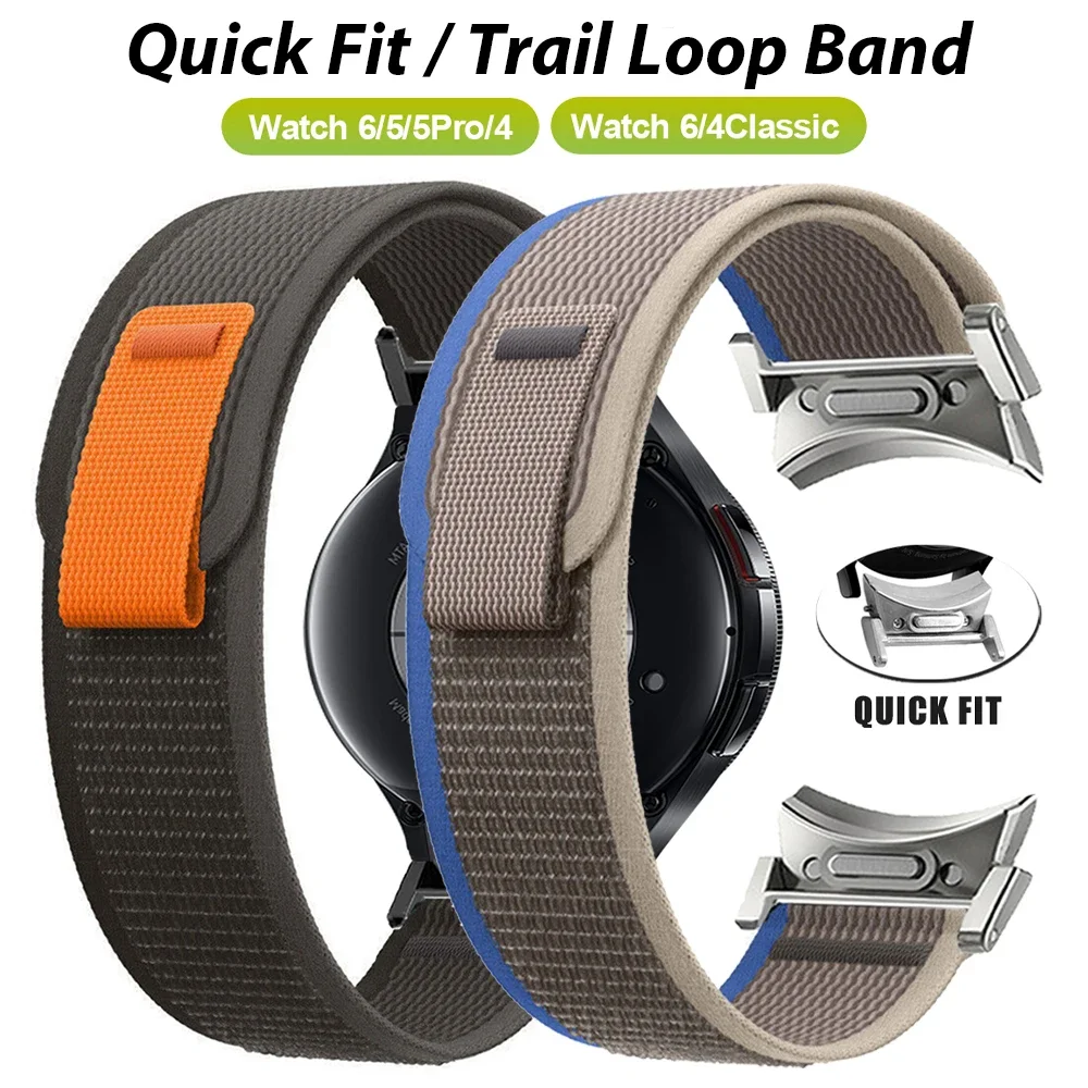 Quick Fit Trail Loop Strap for Samsung Galaxy Watch 6 Classic 47mm 43mm 42 46mm 6/5/4 44mm 40mm Sport Nylon Band for Galaxy 5Pro