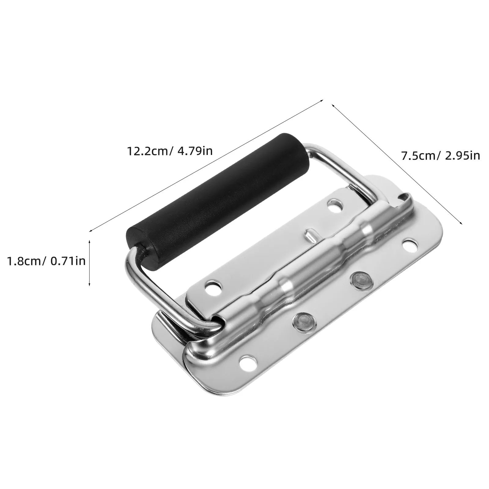 Stainless Steel Folding Toolbox Handle Heavy Duty Spring Loaded Foldable Metal Handle Portable Tool Storage Hardware