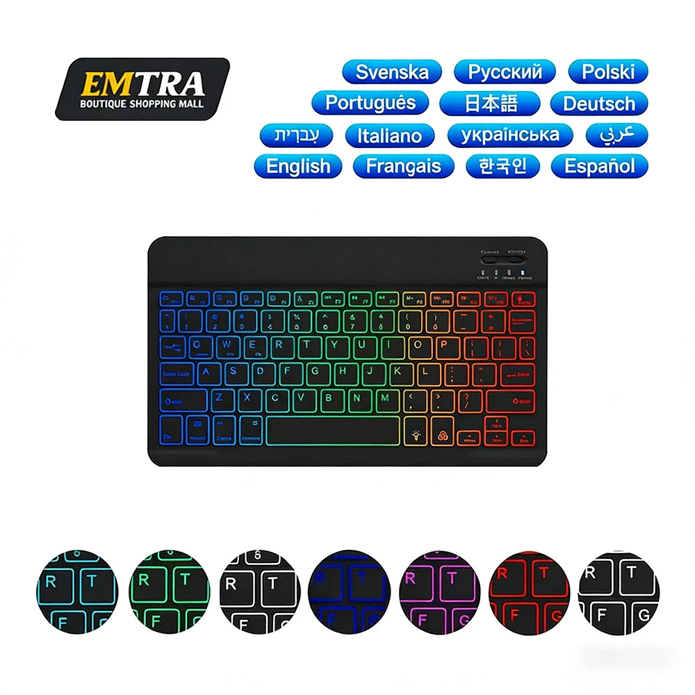 

Bluetooth-клавиатура с подсветкой для iPad 10-го поколения iPad Pro 11, iPad Mini, Samsung, Xiaomi, планшеты для офисного использования, легко носить с собой