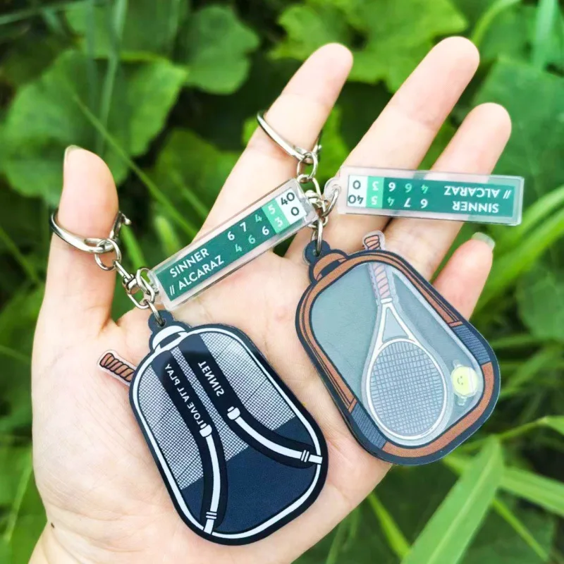 Cute Badminton Keychain Shuttlecock Design Acrylic Shaking Pendant for Backpack Keys Car Decoration Sports Gift for Women Girls