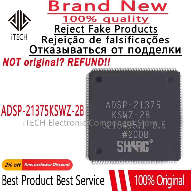 1PCS Original and Genuine ADSP-21375KSWZ-2B Package LQFP208 High Performance Audio Processing Optimization New Chip