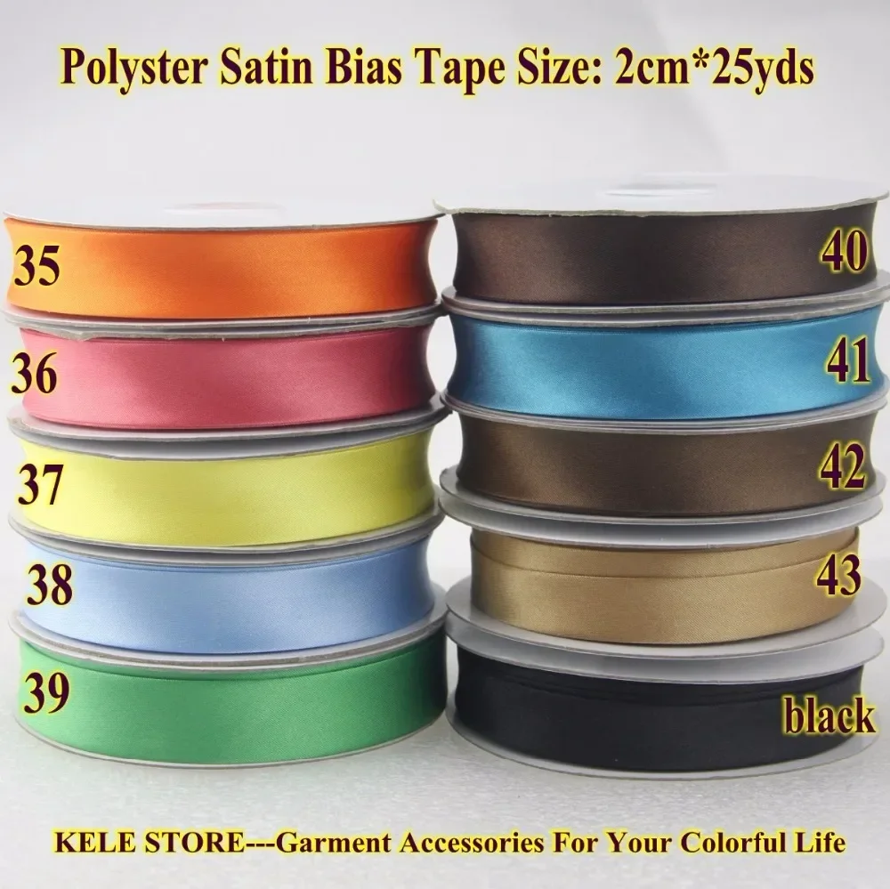 Polyester Satin Bias Binding Tape,bias Binding Size:20mm,3/4\