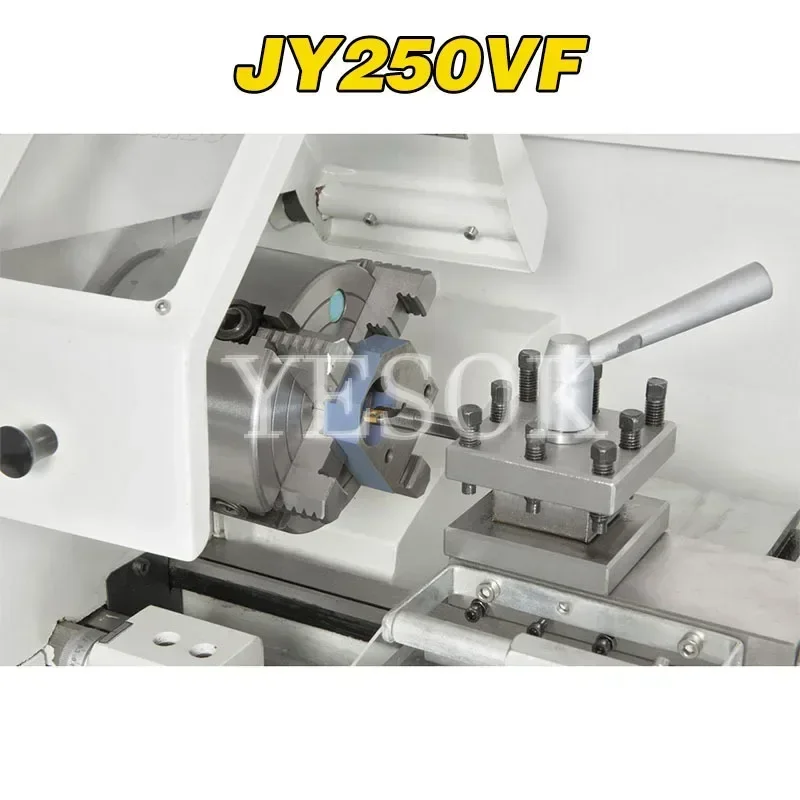 JY250VFPrecision Small Machinery Metal Processing Lathe Multifunction Home Woodworking Lathe High Precision Double Pole Lath220v