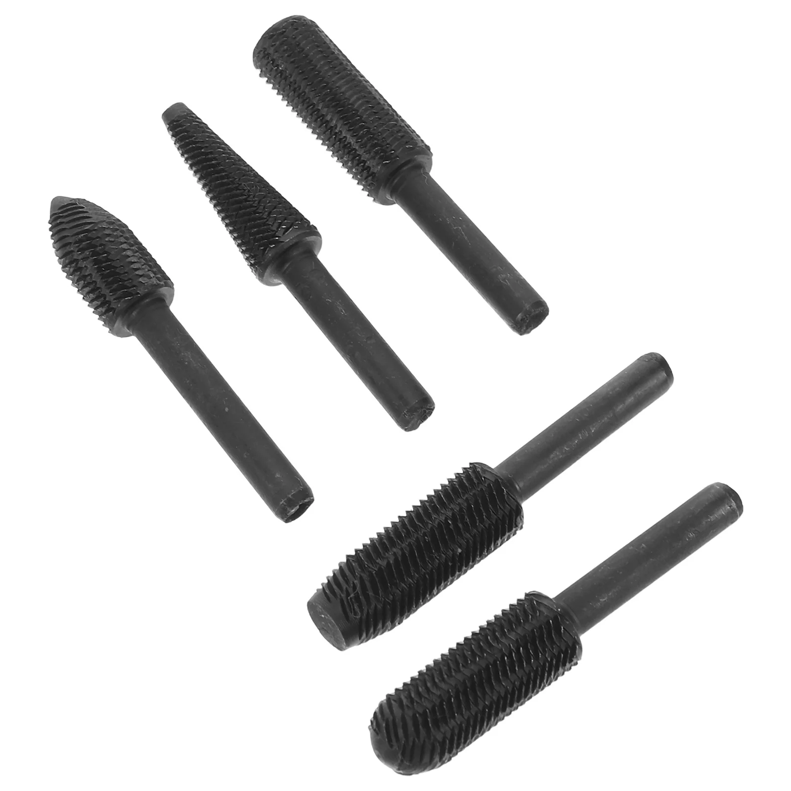5pcs Electric Grinder Bits Set Steel Burr Rotary Files For Metal Woodworking Precision Grinding Polishing Carving Tool