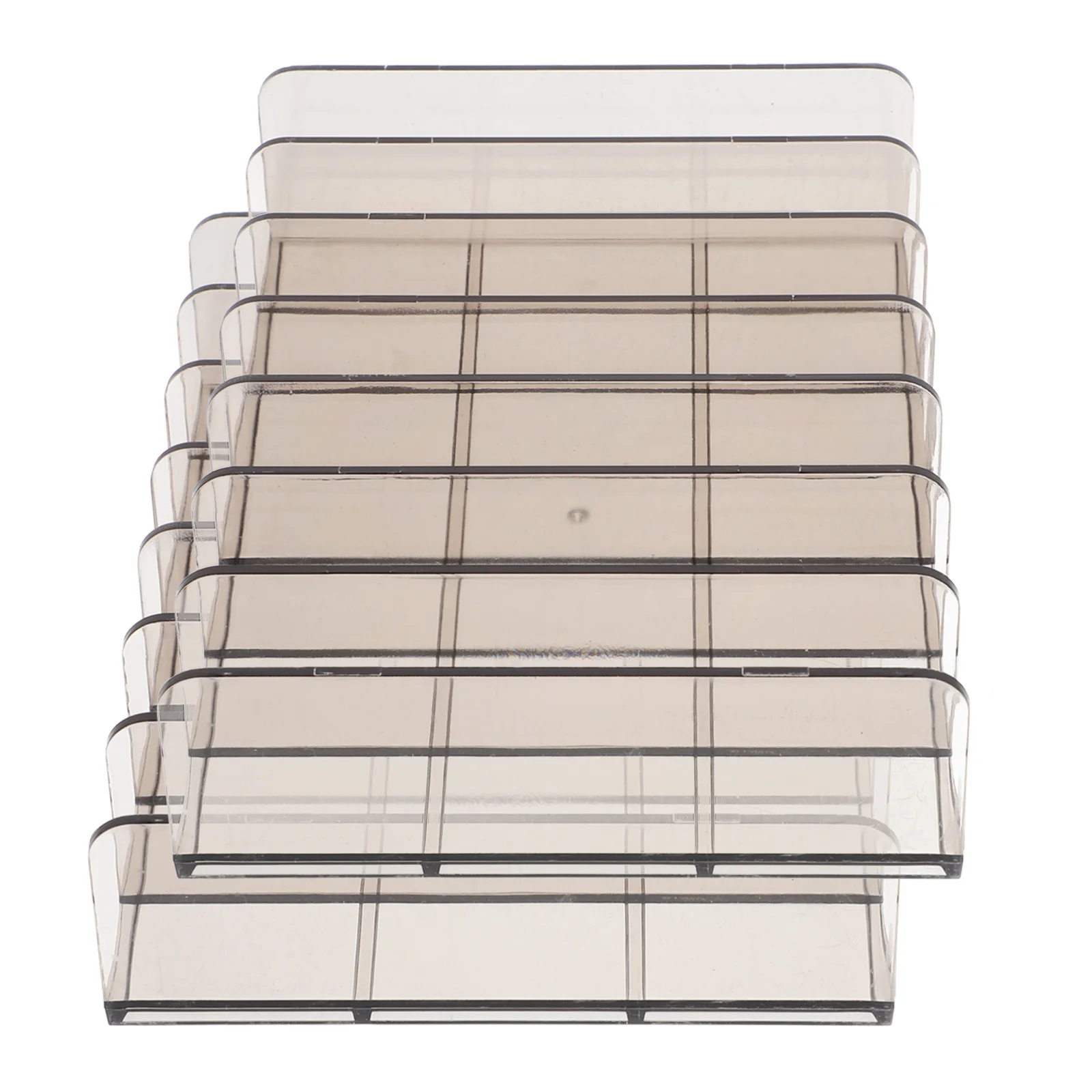 2 قطعة درج النقود صينية متعددة مقصورة الاكريليك صندوق تخزين المال للعملات النقدية شفافة رمادي حامل سطح المكتب العملة #3