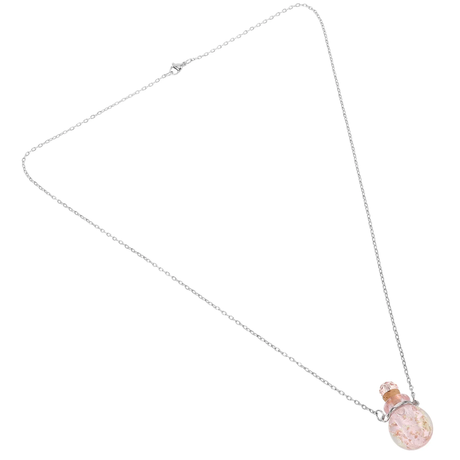 

Glass Perfume Bottle Pendant Necklace Refillable Glow in Dark Aromatherapy Essential Oil Necklace Women Crystal Bottle Pendant