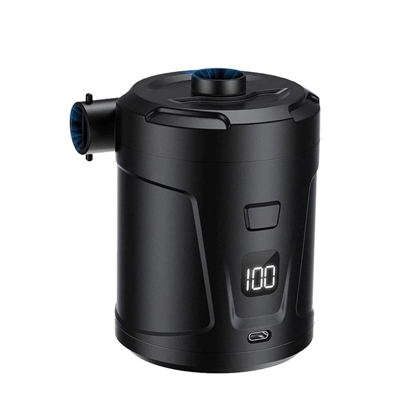 Bomba de aire eléctrica con carga USB, Mini inflador de 5200Mah, 4300Pa, 3 boquillas para cojines inflables, camas de aire