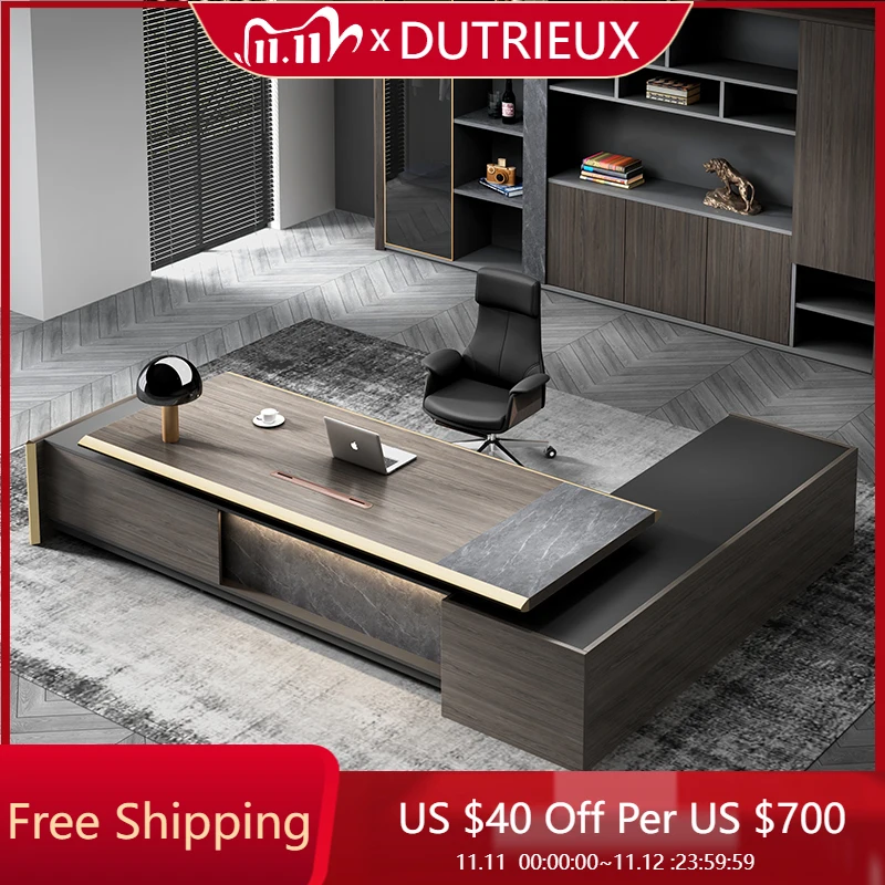 

Minimalist Designer Office Desk Modern Corner Combination Luxury Office Desk Unique High End Mesa De Escritorio Home Furniture